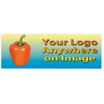 Orange Bell Pepper Panoramic Badge/Button (1 5/8"x4 5/8") with Logo