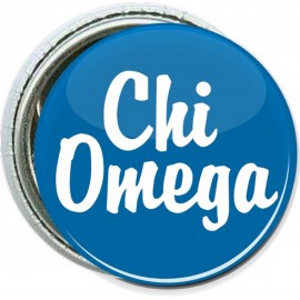 Personalized College - Chi Omega, Blue - 1 Inch Round Button