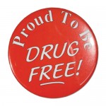 1" Stock Celluloid "Proud to be Drug Free!" Button with Logo