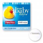 3" Square Plastic Full Color Button w/Rounded Corners with Logo