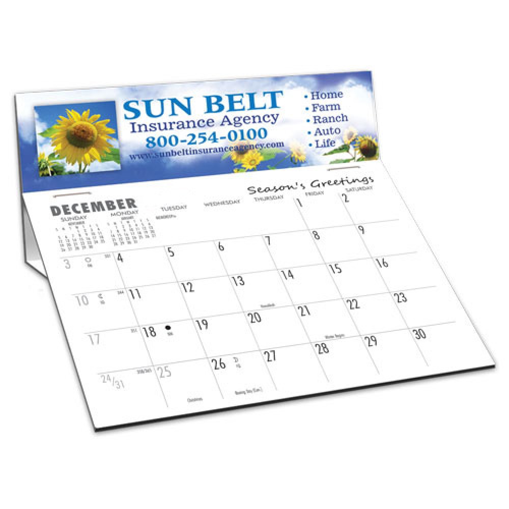 Logo Printed Splash Max Full Color Desk Calendar