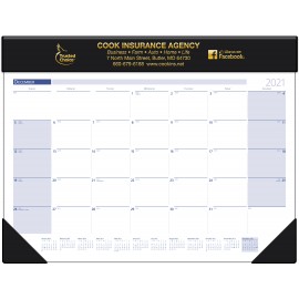 Branded Vinyl Header Desk Pad Calendar