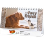 Full Color Furry Friends Desk Calendar Logo Printed