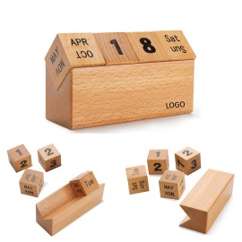 Wooden Creative Office Desk Calendar Branded