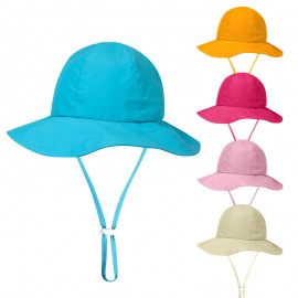 Embroidered Toddler Wide Brim Sun Cap Bucket Hat