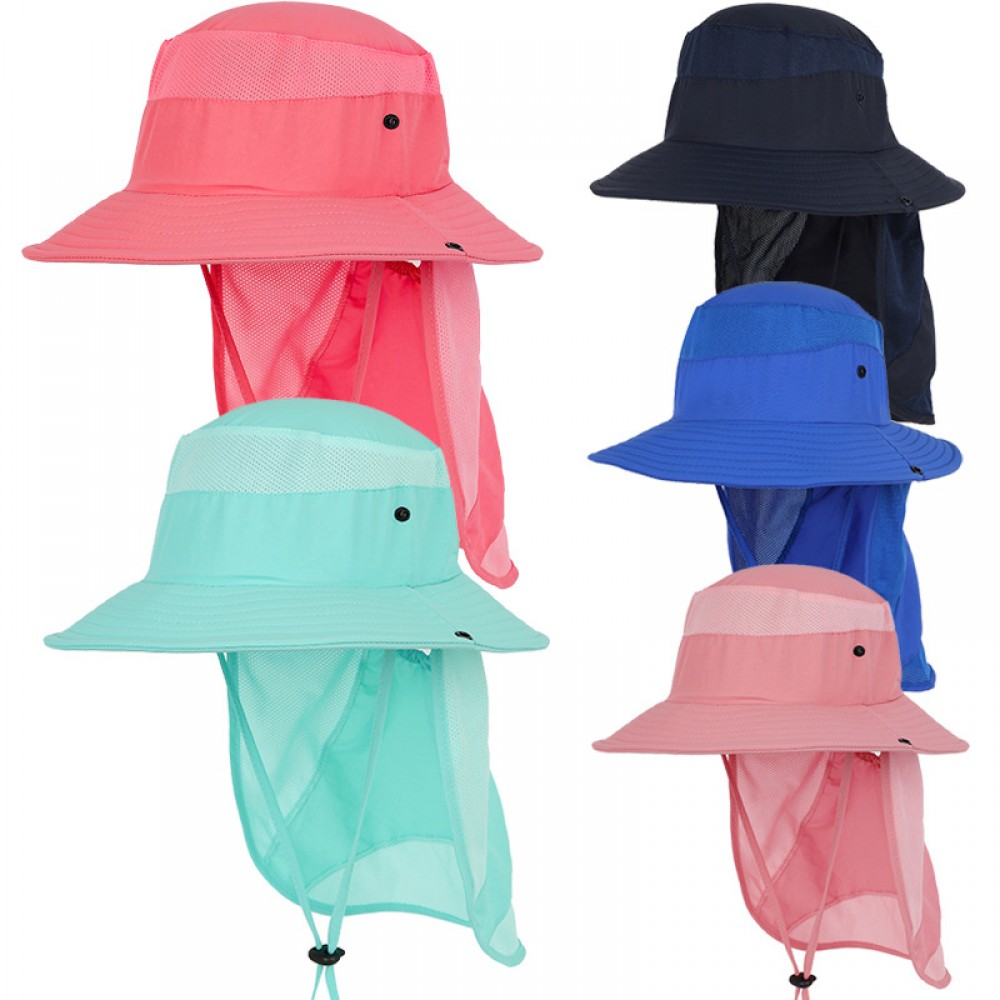 Customized Unisex Kids Sun Bucket Hat W/ Neck Flap -  |  Bucket Hats