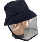 Logo Printed Bucket Hat With Clear PVC Face Shield