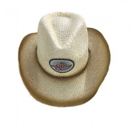 Logo Printed Painted Raffia Cowboy Hat