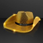 Promotional Shiny Gold Cowboy Hat with Light Brim