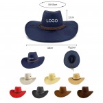 Promotional Western Suede Cowboy Hat With Wide Brim