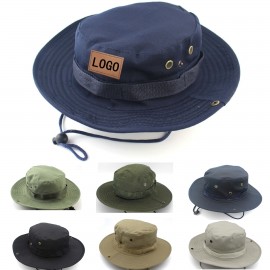 Branded Wide Brim Sun Bucket Hat