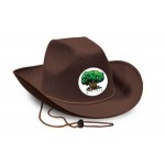 Custom Brown Felt Cowboy Hat w/A Custom Printed Faux Leather Icon