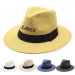 Personalized Summer Wide Brim Straw Hat With Ribbon