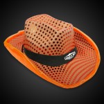Custom LED Orange Sequin Cowboy Hat(with black imprinted band)