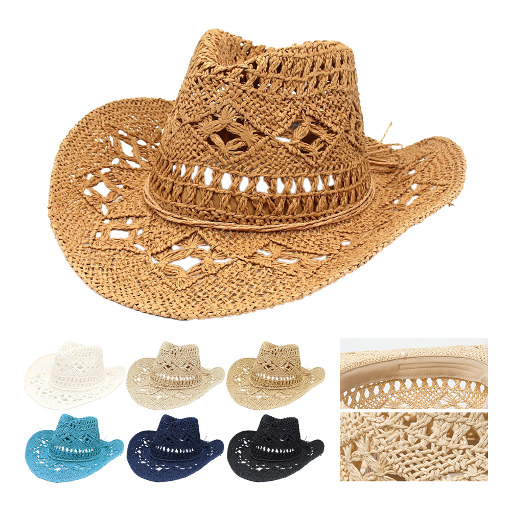 Branded Cut-Out Straw Cowboy Hat