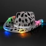 Promotional LED Cow Print Hat with White Band - Domestic Print