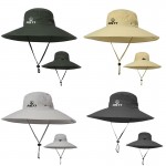 Logo Printed Super Wide Brim Bucket Hat