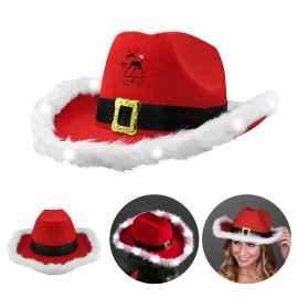 Personalized Santa Claus Christmas Hat, White Light Fur Trim