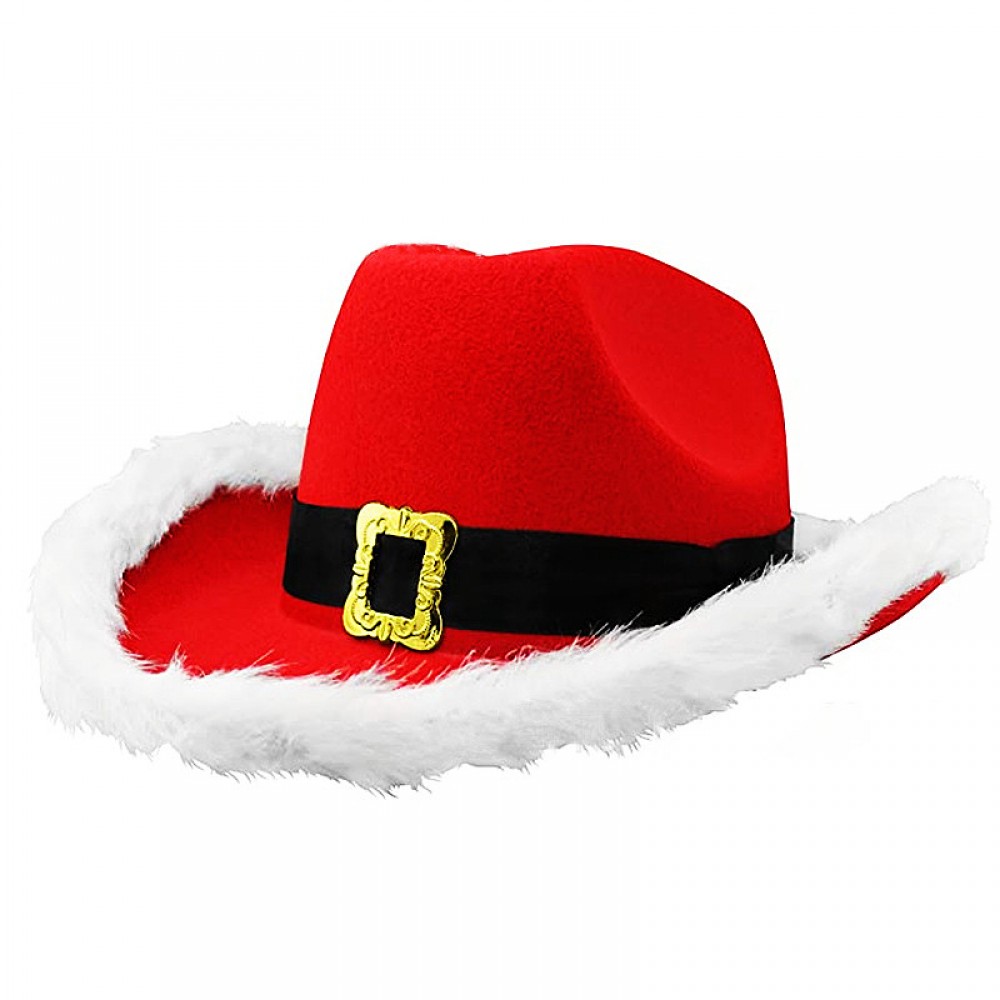 Promotional Red Santa Light Up Cowboy Hat