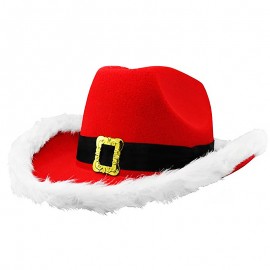 Promotional Red Santa Light Up Cowboy Hat