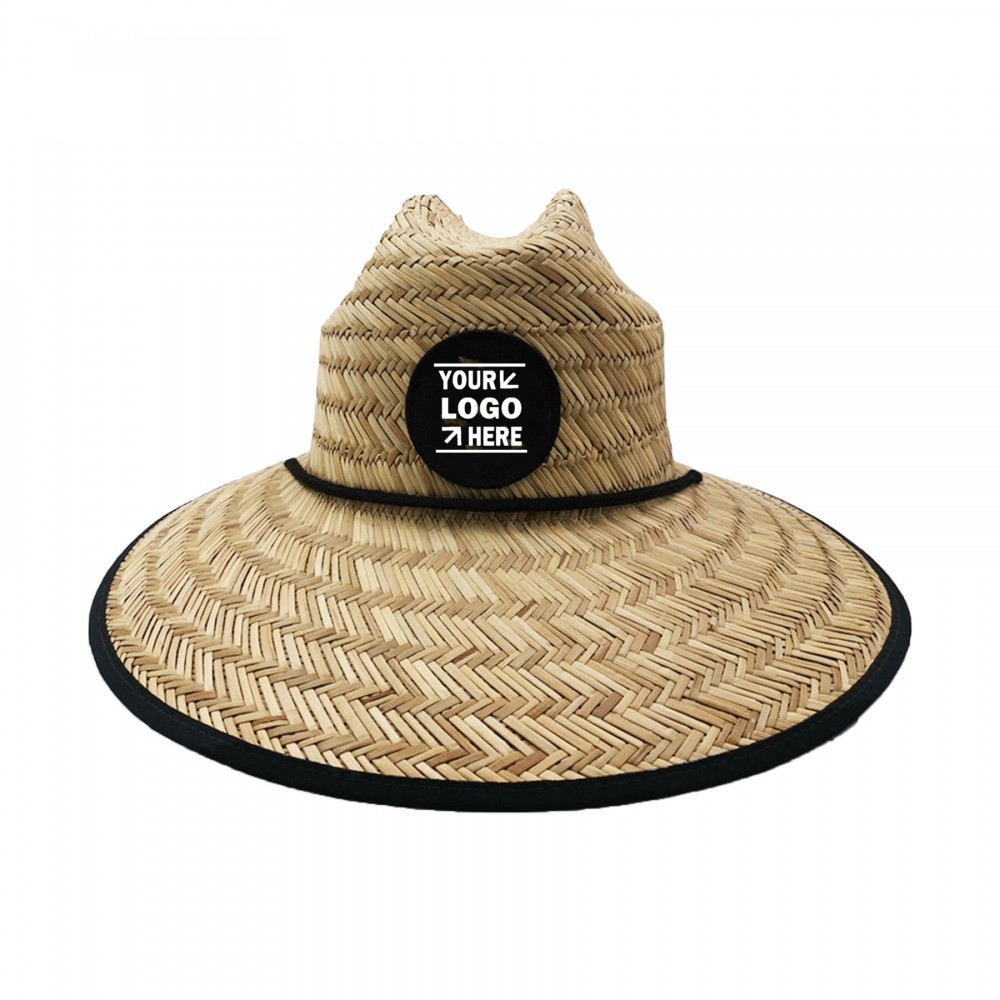 Customized Sun Protection Cowboy Straw Hat W/Custom Patch