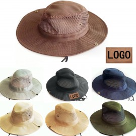 Customized Wide Brim Mesh Sun Bucket Hat