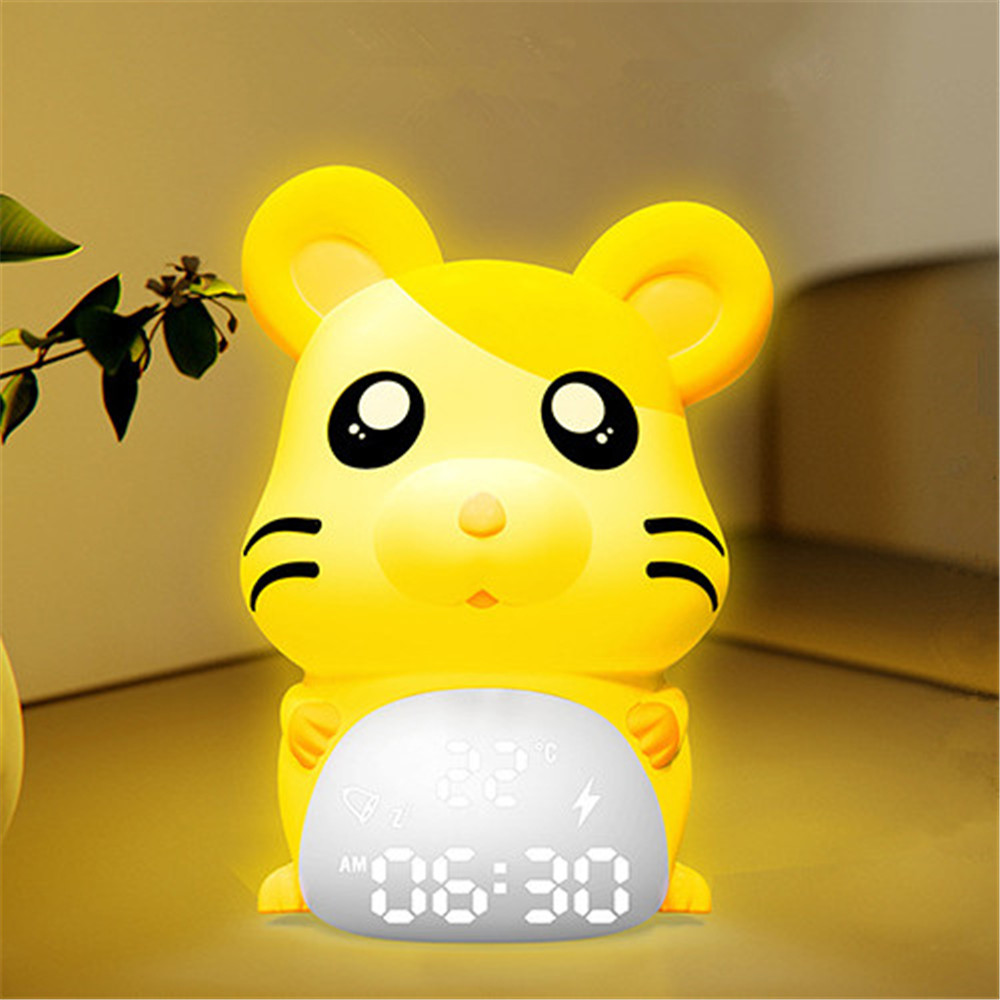 Cartoon Mouse Mute Alarm Clock Logo Printed