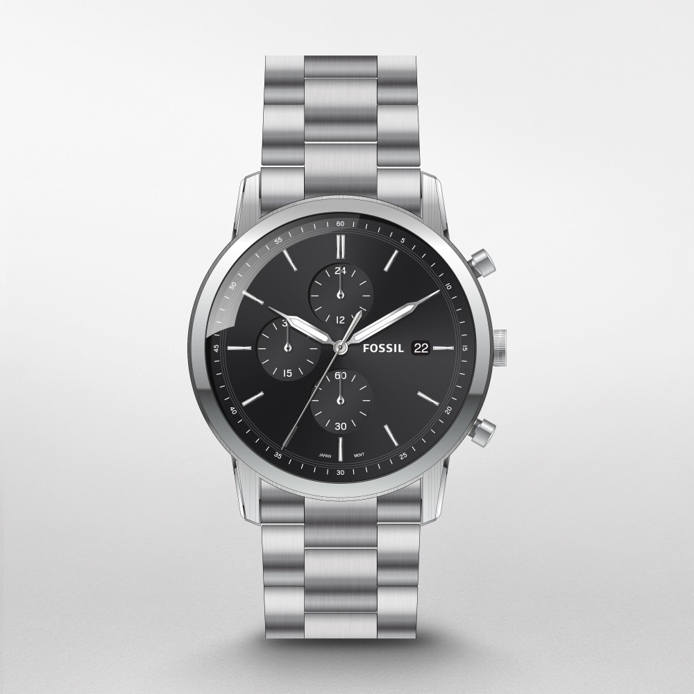 Fossil Minimalist Chrono Men's Stainless Steel Dress Watch Branded