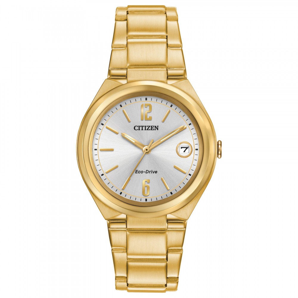 Branded Citizen Ladies' Corporate Exclusive Eco-Drive Watch, Gold-tone with Silver-tone Dial