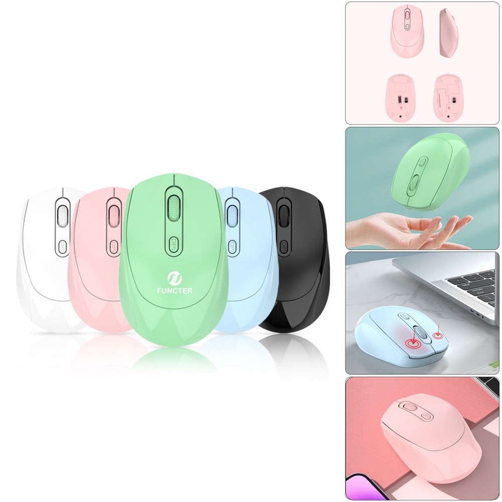 2.4G Portable Wireless Mouse Noiseless Computer Mice for Laptop Desktop Tablet Adjustable DPI with Logo