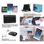 Logo Printed iBank(R) Bluetooth Mouse for Laptop / iMac/ iPad + Bluetooth Keyboard + Foldable Stand (Black)