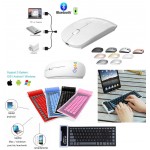 iBank(R) Bluetooth Mouse for MacBook /Laptop / iMac/ iPad + Foldable Keyboard (White) Custom Imprinted