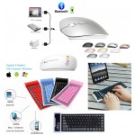 Logo Printed iBank(R) Bluetooth Mouse for MacBook /Laptop / iMac/ iPad + Foldable Keyboard (Silver)