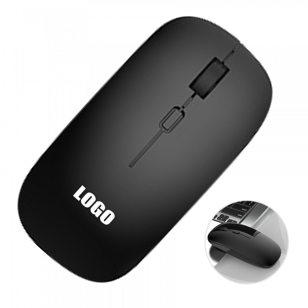 Battery-Powered Wireless Mouse with Logo