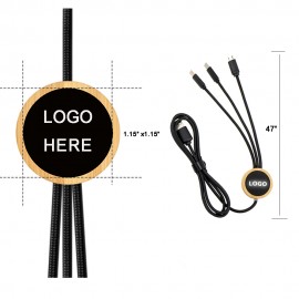 Personalized 47 inch Bamboo LED Multi Charging Cable