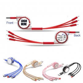 Logo Branded 3-in-1 Retractable TPE Charge Cable