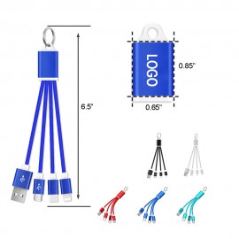 Multi Lighted Cables - Square Keychains with Logo