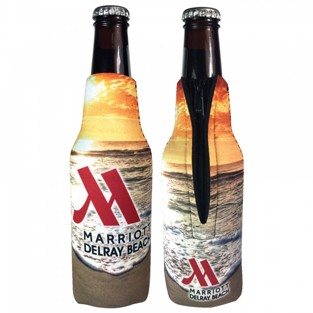 Promo Neoprene Zippered Beer Bottle Coolies (12 Oz.)