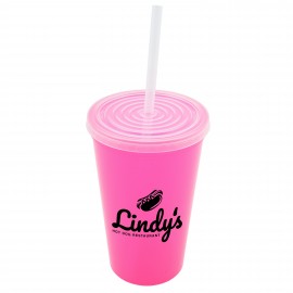 Custom 22 Oz. Stadium Cup with Lid and Straw