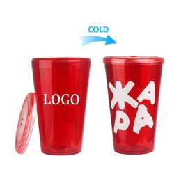 Custom 24oz Cold Color Changing Stadium Cup With Lid