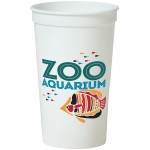 22 Oz. Smooth White Stadium Cup (5 Color Offset Printed) Logo Printed