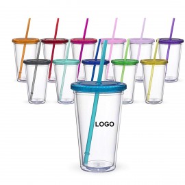 16 oz Reusable Acrylic Clear Tumbler with Logo