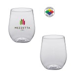 Personalized 8oz BPA Free Clear Light Plastic Stemless Wine Glass - Precision Spot Color