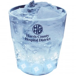 9 Oz. Plastic 5 Light Fluted Rocks Glass with Logo