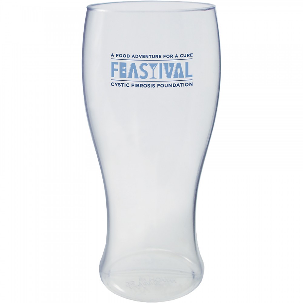 Logo Branded 16 Oz. Blow-Molded PVC Plastic Pilsner Glasses