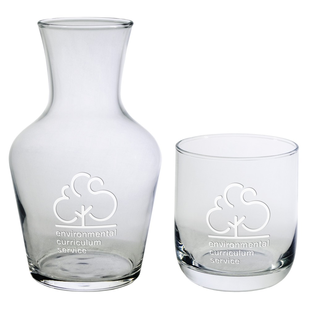 Logo Branded 2-Piece Carafe and Glass Set