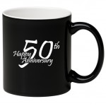 11 oz. White In / Black Out C Handle Mug with Logo