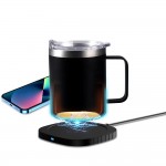 12oz Coffee Mug Warmer Heated Cup with Wireless Charger with Logo