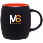14oz Joe Mug (Matte Black & Orange) Logo Printed