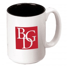 15 oz. Black In / White Out Two Tone El Grande Mug with Logo